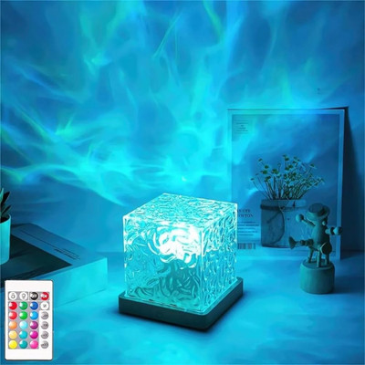 Dwiza Enterprise Ocean Wave Projector Light, Romantic LED Night Light with 3D Water Wave Effect Night Lamp(12 cm, Multicolor)