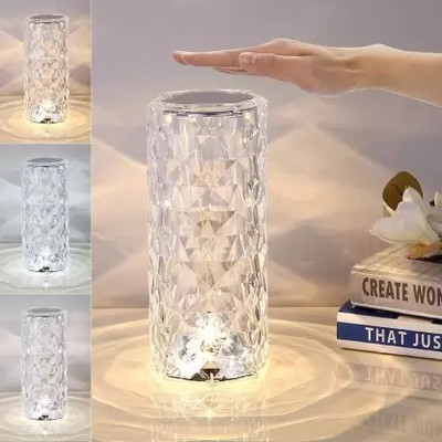 NKL RGB LED Crystal Diamond Night Light -16 Color Changing Lights With Remote 01 Table Lamp(10 cm, Multicolor)