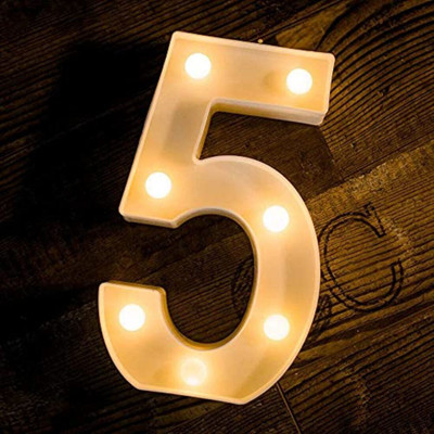 Satyam Kraft Marquee Alphabet Shaped Led Light (5) pack of 1. Table Lamp(22 cm, White)
