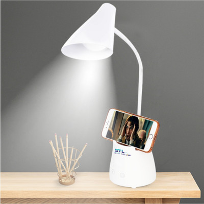 Study Table Lamp 2 iN 1 Rechargeable Desk Light Touch Model With Nigh lamp & Pen Stand Study Lamp(20 cm, White)