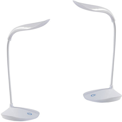 MOBIZAC USB Rechargeable 360 Degree Flexible Study Lamp for Desk Table Lamp (Pack of 2) Study Lamp(28 cm, White)