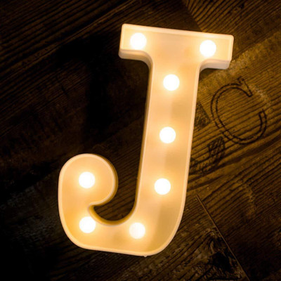 Satyam Kraft Marquee Alphabet Shaped Led Light (J) Pack of 1. Table Lamp(22 cm, White)