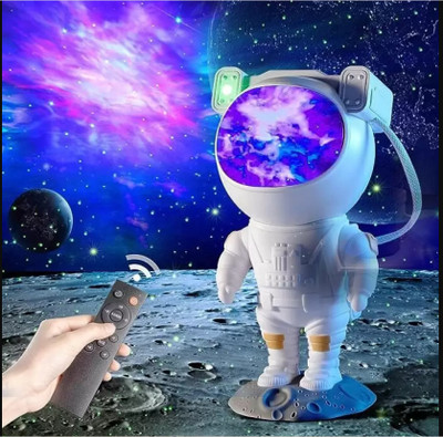 EBLOOMING Galaxy Night Light Astronaut Space Star Projector Nebula 360° Adjustable Head Night Lamp(22 cm, White)
