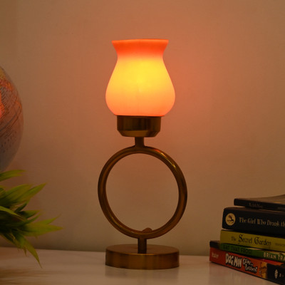 AFAST Decorative Table Lamp, Stylish Night Lamp, LED Compatible- A167 Table Lamp(30.5 cm, Orange)