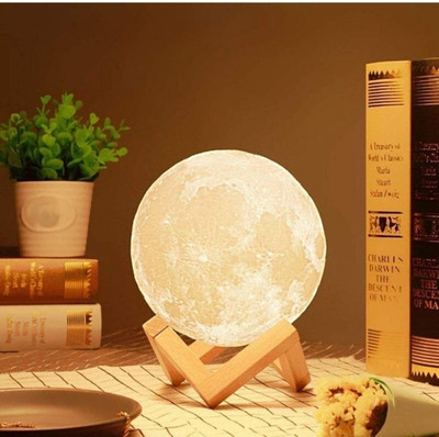 SnowShell 3D Moon Shaped LED Night Lamp(18 cm, Multicolor)