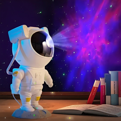 CRENTILA Astronaut Galaxy Star Projector Starry Night Light, Timer & Remote Control Night Lamp(22.5 cm, White)