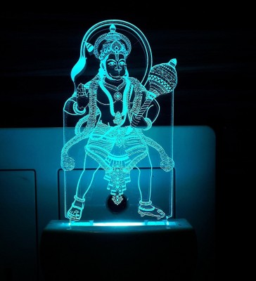 AJANTA Hanumanji (Code - 2009) 3d Night Lamp(4 cm, Multicolor)