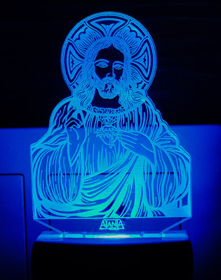 AJANTA Christian Cross Jesus Code 2093 3d Night Lamp(20 cm, Multicolor)