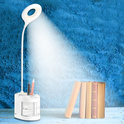 Daily Needs Shop Rechargeable Eye Protection Study Table/Desk Lamp Touch with Pen Holder + Drawer Study Lamp(9 cm, White)