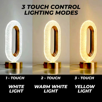 MOOZMOB Oval Design Crystal Diamond Light for Bedroom Living Room and Home Decor Table Led Light(White, Yellow)