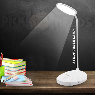 Pick Ur Needs Rechargeable LED Table Desk Lamp Light Touch Sensor 3 Level Brightness Dimmable Study Lamp(11 cm, White)