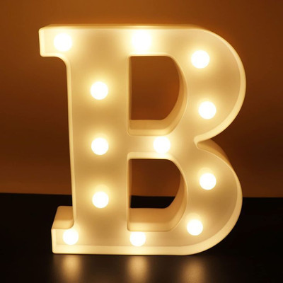 Midas luxe MARQUEE LED LETTER(B) Table Lamp(22 cm, White)
