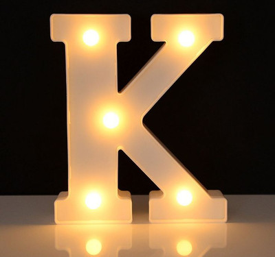 Midas luxe MARQUEE LED LETTER(K) Table Lamp(22 cm, White)