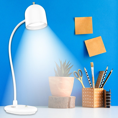 Make Ur Wish Uniqe Shape Lithium Battery Rechargeable LED Touch On/Off Uniqe Switch Touch Dimmer Table Lamp Cap Shape Study Lamp(38 cm, White)
