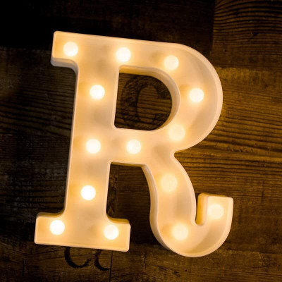 Satyam Kraft Marquee Alphabet Shaped Led Light (R) Pack of 1. Table Lamp(22.5 cm, White)