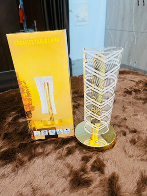 NKL Gold Base 3D Crystal Led Lamp, Touch Control For Bedroom, Office, Home Décor_326 Table Lamp(7 cm, Gold)
