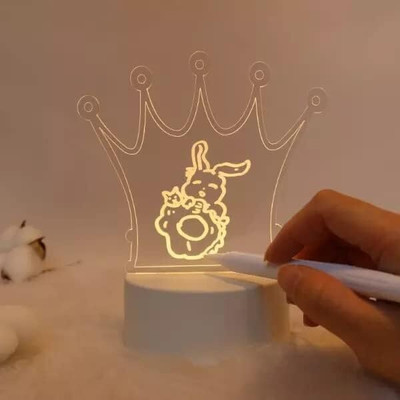 HOMETIC 3D Acrylic LED Night Light with Warm Glow Smart Sensor Light