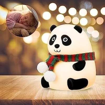 jeelmika Cute Panda Animal Huggable Kids Baby Silicone 3D Projector Club led Night Lights Night Lamp(13 cm, Multicolor)