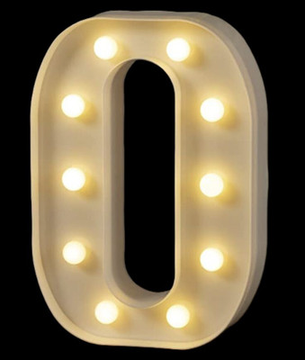 Midas luxe MARQUEE LED number 0 Table Lamp(22 cm, White)