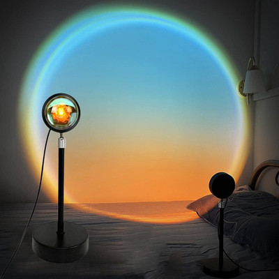 ASTOUND LED 180 Degree Rotation Atmosphere Sunset Lamp Night Lamp(27 cm, Black)