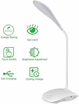BHAJANLAL GREENERY Rechargeable Led Table Lamps USB Charging Light for Study-GT5_TL831_L431 Night Lamp(35 cm, Frost White)