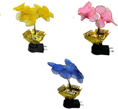 Elecsera Led Night Flower Shape Hanging Night Lamp(6 cm, Blue, Pink, Yellow)