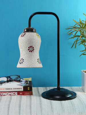 Devansh Multi color Mosaic Glass Iron Table Lamp Table Lamp(40.64 cm, Multicolor)