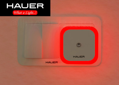 Hauer GLOW-MATE Smart LED Premium Night Light Auto Dimming With Auto ON/OFF Sensor LED Night Lamp(6 cm, Red)