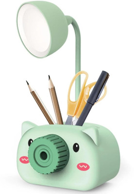 RHINETOYS LED Desk Lamp with Pen Holder & Sharpener: Study Light for Home,Office Study Lamp(20 cm, Green)