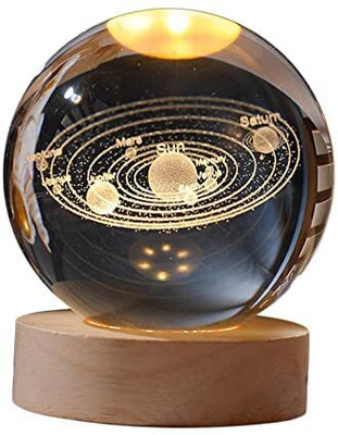 GITGRNTH Galaxy Crystal Ball Night Lamp With Base For Living Room Night Lamp(12 cm, Multicolor)