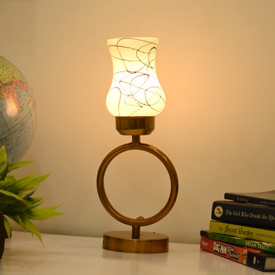 AFAST Decorative Table Lamp, Stylish Night Lamp, LED Compatible- A165 Table Lamp(31.5 cm, Black, White)