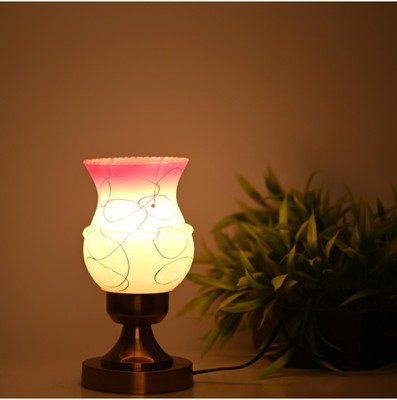 Somil Decorative Home LED Compatible Stylish Design Table Lamp/ Night Lamp Table Lamp(25 cm, White, Pink)