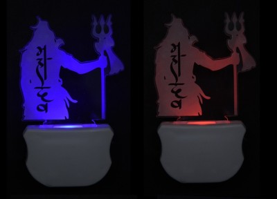 Decorcrafts The Lord Shiv 3D illusion 7 Multicolor lighting effect (PO2), Night Lamp(12 cm, Multicolor)