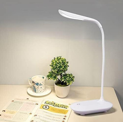 Aipom Desk Lamp for Study Table, Rechargeable USB Warm Light Led Study Lamp(16 cm, White)