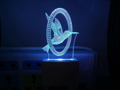 TrendyHouse The fly bird 3D Illusion Night Lamp Comes with 7 Multicolor and 3D Illusion Design Suitable for Room,Drawing Room,Lobby Night Lamp(12 cm, Clear)