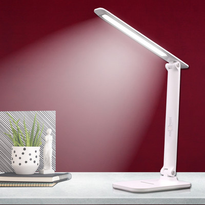 Pick Ur Needs LED Rechargeable Flexible Study Desk Lamp Touch Control With Lithium Battery Table Lamp(5 cm, White)