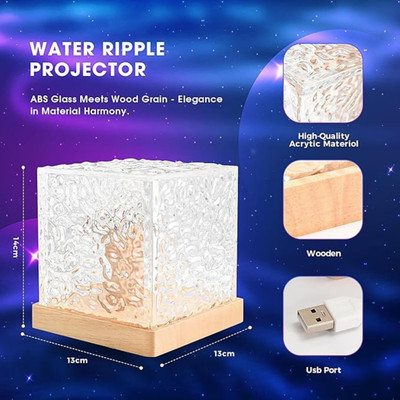 NKL Best 3D Ocean Wave Projector Lamp Romantic LED Night Light With Remote_738 Table Lamp