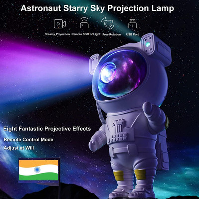 Sahaj Enterprise Galaxy Star Projector with Astronaut Design and LED Nebulas Night Lamp(22.5 cm, White)