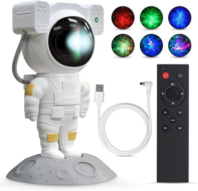 Sahaj Enterprise Astronaut LED Projection Lamp with Remote Control Night Lamp(20 cm, White)