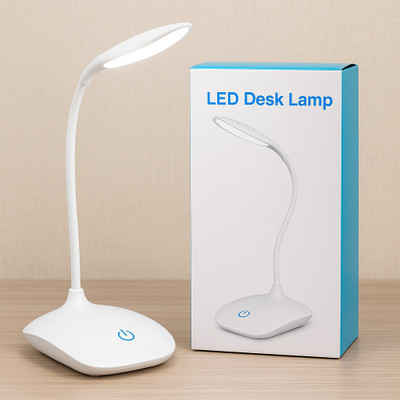 NAIRO Rechargeable LED Table Lamp for Study | Touch Control | Foldable | Dimmable Study Lamp(10 cm, White)