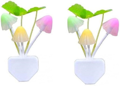 Maune Hub 2 Pack Mushroom lamp Color Changing Light Plug-in LED Sensor Lamp Auto On Off Night Lamp(13 cm, Multicolor)
