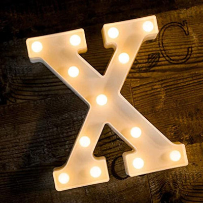 Satyam Kraft Marquee Alphabet Shaped Led Light (X) Pack of 1. Table Lamp(22 cm, White)