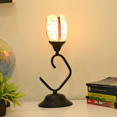 AFAST Decorative Table Lamp, Stylish Night Lamp, LED Compatible- A50 Table Lamp(35.5 cm, Black, White)