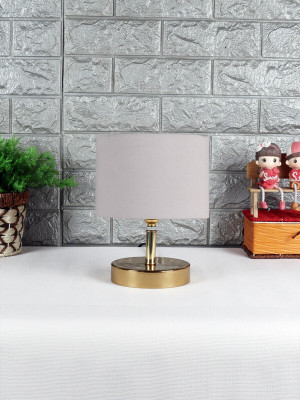 Devansh Metal table lamp with Grey cotton Shade Night Lamp(30 cm, Grey)