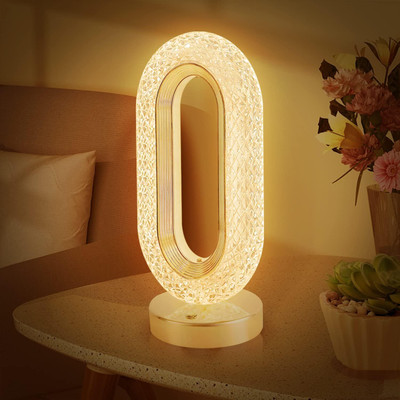 arkit Touch Control Crystal Table Desk Lamp,3-way Dimmable Light,USB Rechargeable Lamp Night Lamp(26 cm, Multicolor)
