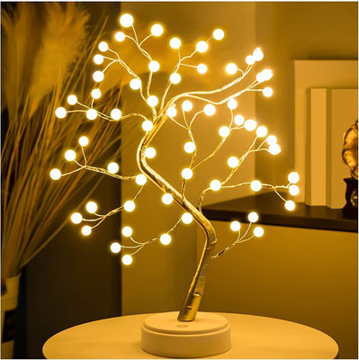 Trendx LED Tabletop Bonsai Pearl Tree Night Lamp Light Artificial Light Tree Lamp Night Lamp(50 cm, Golden)