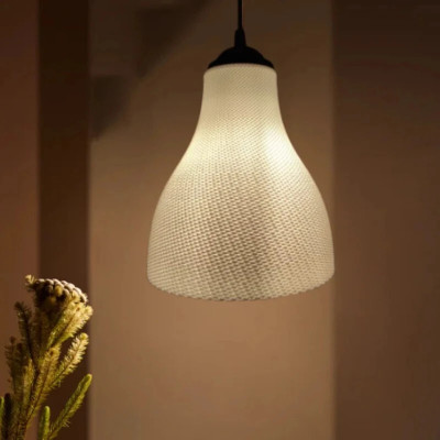 moderntech Contemporary 3D-Printed Mesh Round Pendant Light Stylish Ceiling Chandelier Night Lamp(105 cm, White)