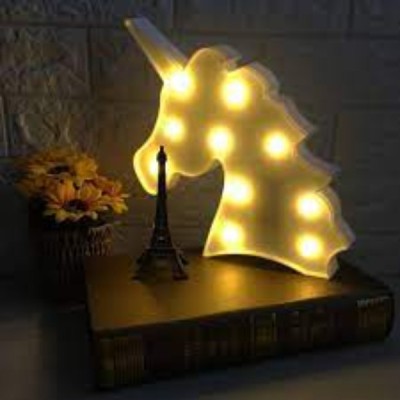 KUNYA 5 LED Unicorn Marquee Signs Fantasy Themed Wall Decor Desk Warm White Table Night Lamp(18 cm, warm white)