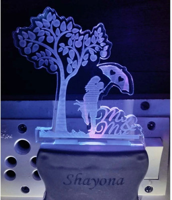 Shayona 'Mr & Mrs' 3D Illusion Night Lamp, 7 Color Changing for Room light Night Lamp(13 cm, Multicolor)