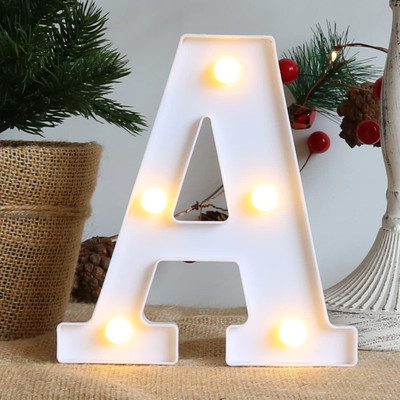 Satyam Kraft 1 Pcs Small Marquee Alphabet Shaped Led Light Table Lamp(16 cm, White)